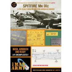 1/24 Supermarine Spitfire Mk IXc 1/24 Airbrush Paint Masking for Airfix kits