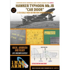 1/24 Hawker Typhoon Mk.IB Cardoor Markings & Stencil Masks for Airfix kit #19003