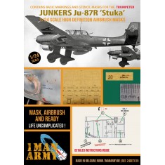 1/24 Junkers Ju 87R Stuka Dive Bomber Basic Markings and Stencil Masks for Trumpeter