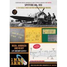 1/24 Spitfire Mk VIII Basic Markings and Stencil Paint Masks for Airfix kits
