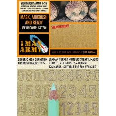 1/35 German Turret Numbers Stencil 5 Fonts Masking