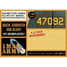 1/48 WWII USAAF Letters/Numbers Full Font 4' 6' 8' Generic Masks