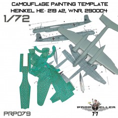 1/72 Heinkel He 219A-2 WNr.290004 Camouflage Painting Template for Hobby 2000 Kit