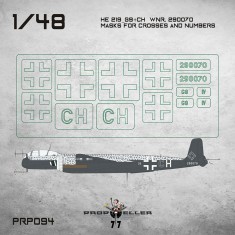 1/48 He 219 G9+CH WNr.290070 Cross and Number Masks