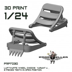 1/24 Luftwaffe Wheel Chocks Variant B Open Teeth (2pcs)