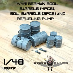 1/48 WWII German Fuel Drum and Refuelling Set (7pcs)