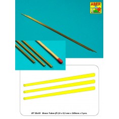 Brass Tubes (diameter: 2.0 x 0.3mm, length: 250mm, 3pcs)