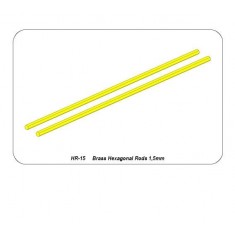 Brass Hexagonal Rods (dia. 1.5mm, length 245mm, 2pcs)