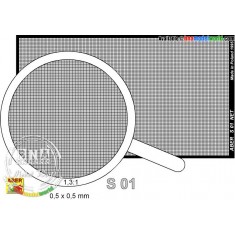 Photo-etched Net 0.5mm x 0.5mm (Net Dimension without frame: 75mm x 42mm)