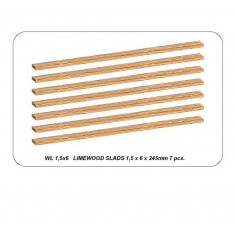 Limewood Slats (1.5 x 6 x 245mm, 7pcs)