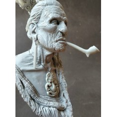 1/5 Maori Elder Bust (main upper torso, head and accessories)