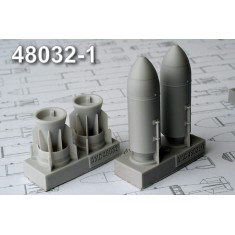 1/48 ZAB-500Sh 500kg Incendiary Bomb (2pcs) w/Nose Cone