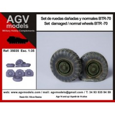 1/35 Russian BTR-70 APC Wheels Set (normal & damaged wheels)