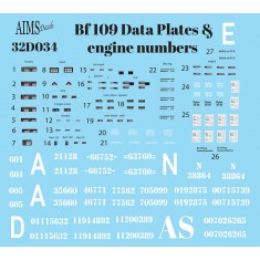 Decals for 1/32 Messerschmitt Bf 109 Data Plates and Engine Numbers
