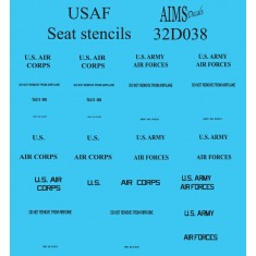 1/32 USAF Bombers Seat Stencils Decal