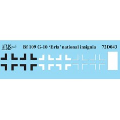 1/72 Messerschmitt Bf-109G-10 Erla National Insignias Decal