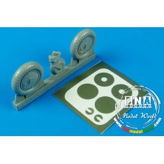 1/32 Messerschmitt Bf-109G Wheels + Paint Mask for Hasegawa kit