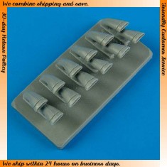 1/48 Curtiss P-40M/P-40N Warhawk Exhaust - Fishtail for Hasegawa kits 