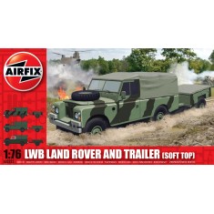 1/76 British Long-Wheel Base (LWB) Land Rover and Trailer (Soft Top)