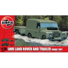 1/76 British Long-Wheel Base (LWB) Land Rover and Trailer (Hard Top)