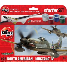 1/72 North American Mustang Mk.IV Gift Set (kit, paints, cement, brush)