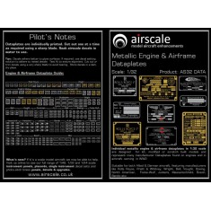 Decal for 1/32 WWII Metallic Placards & Dataplates