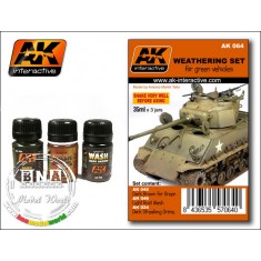 Green Vehicles Weathering Set (3x 35ml Enamel Colours )