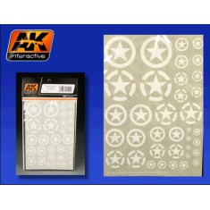 U.S White Stars In Circles Dry Transfers for All Scales