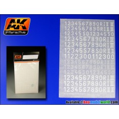 Dry Transfers for 1/35 Numbers (White) for German Vehicles