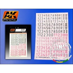 1/35 Dry Transfers - WWII Germans Numbers (Silhouetted White) for General Use