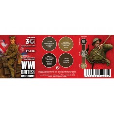 Acrylic Paint (3rd Generation) Set for Figures - WWI British Uniforms 3G (4x 17ml)