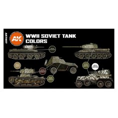Acrylic Paint (3rd Generation) Set for AFV - Soviet Camouflages 3G (6x 17ml)