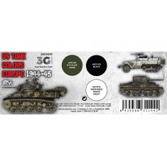 Acrylic Paint (3rd Generation) Set for AFV - US Tank Colours Europe 1944-45 (3x 17ml)