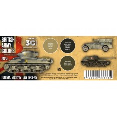 Acrylic Paint 3rd Generation Set for AFV British Colours Tunisia Sicily & Italy 1943-45