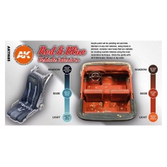 Acrylic Paint (3rd Generation) Set for Civil - Red and Blue Interior Colours (6x 17ml)