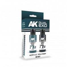 Acrylic Paint Set - Dual Exo #Graphite Blue & Lunar Blue (2x 60ml) for Gunpla/Sci-Fi