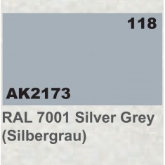 Acrylic Paint - RAL 7001 Silver Grey Silbergrau (17ml)