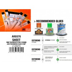 Styrene Sheet 1mmthickness x 245 x 195mm (2pcs)