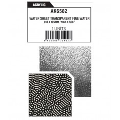 Acrylic Textured Sheet - Transparent Fine Water (245mm x 195mm)
