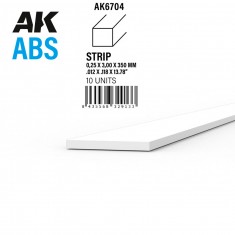 ABS Strips 0.25 x 3.00 x 350mm (10pcs)