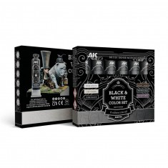 Artist Dense Acrylic Colours Set - Black & White (6 Tubes, 20ml Each)