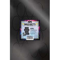 Oval Pre-cut Magnets for Bases (14pcs, each 75 x 42 mm, self-adhesive)
