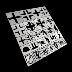 1/16, 1/18 German Cross and Insignia Masking Stencil