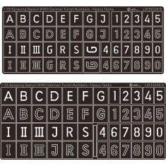 Painting Stencils for 1/35 WWII German Turret Numbers & Letters - Large