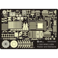 1/350 WWII USN Shipborne Radar & Sensor Set (with Bases)