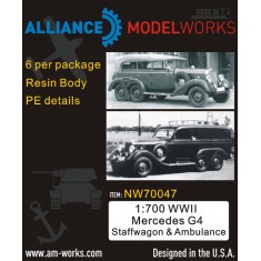 1/700 WWII German Mercedes G4 Staffwagon & Ambulance set (6pcs)