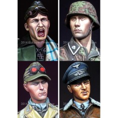 1/16 German Head Set #5 (4 heads)
