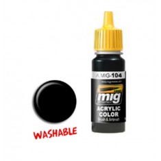 Metal Acrylic Paint - Washable Black (17ml)