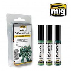 Oilbrushers Set - Mechas Green Tones (3 Paints w/Fine Brush Applicators)