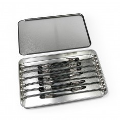 Magnetic Jaws: 12 Bendable Alligator Clip Sticks in Metal Organizer Box